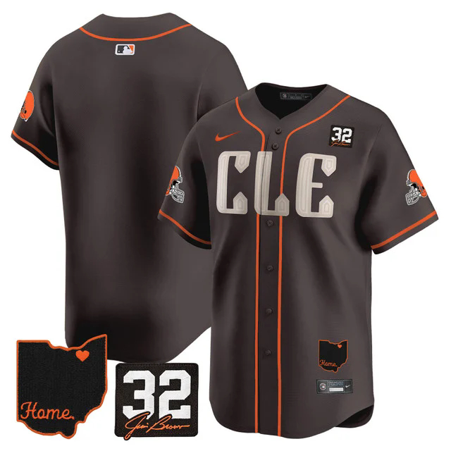 Men's Browns #32 Jim Brown Memorial & Home Patch Vapor Premier Limited Jersey BLANK.webp
