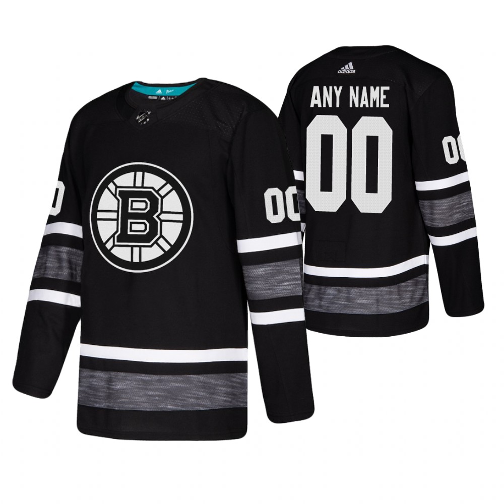 Men's Bruins #00 Custom Black 2019 NHL All-Star Jersey