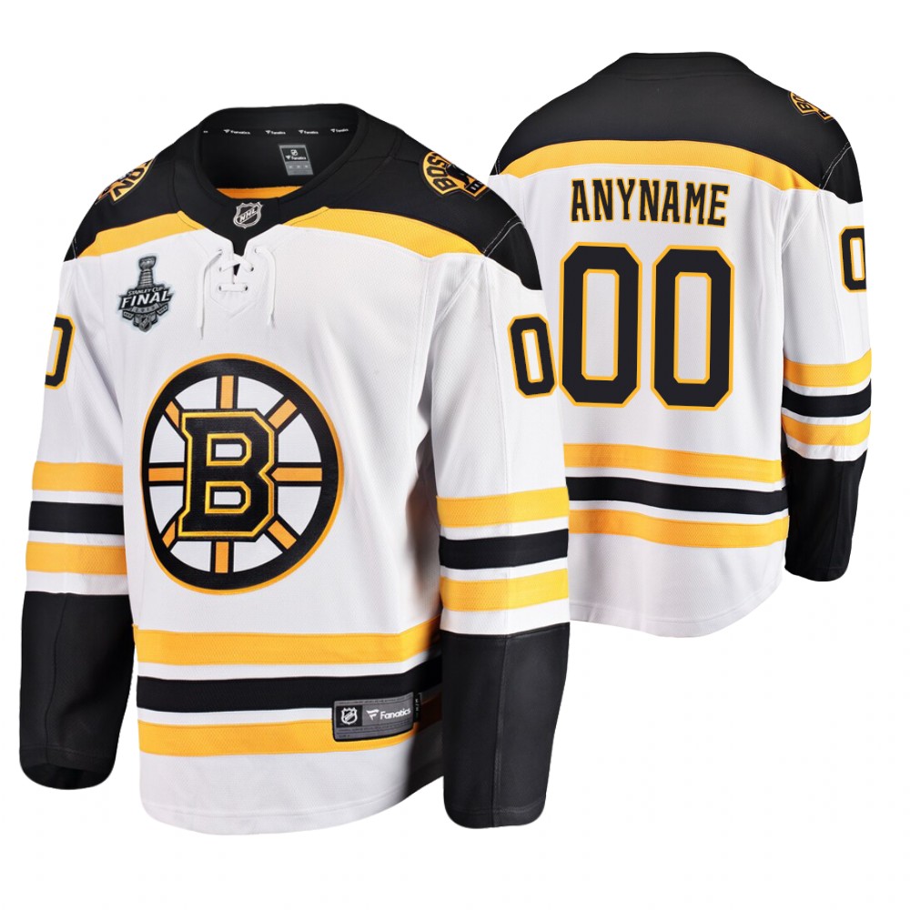 Men's Bruins #00 Custom Stanley Cup Final Away Jersey