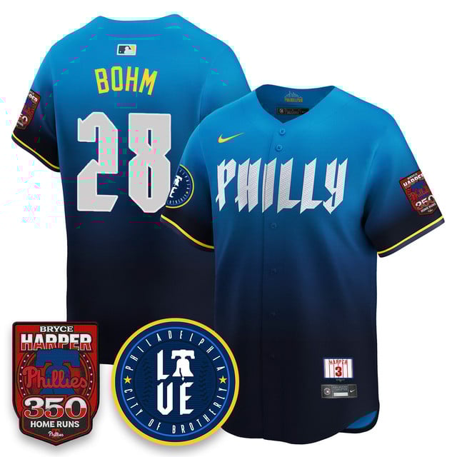 Men's Bryce Harper Philadelphia Phillies 350 Home Runs Jersey #28 Alec Bohm