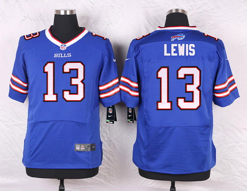 Men's Buffalo Bills #13 Dez Lewis Royal Blue Team Color NFL Nike Elite Stitched Jersey