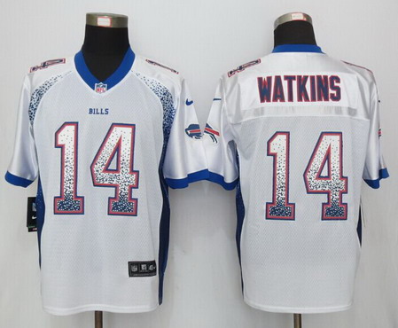 Men's Buffalo Bills #14 Sammy Watkins White Drift Fashion NFL Nike Elite Stitched Jersey