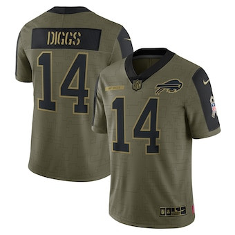 Men's Buffalo Bills #14 Stefon Diggs Nike Olive 2021 Salute To Service Limited Player Jersey