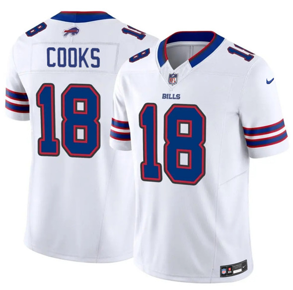 Men's Buffalo Bills #18 Brandin Cooks White 2025 F.U.S.E. Vapor Untouchable Limited Football Stitched Jersey