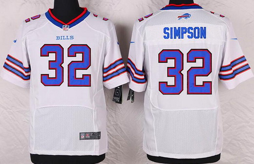 Men's Buffalo Bills #32 O. J. Simpson White Retired Player NFL Nike Elite Jersey