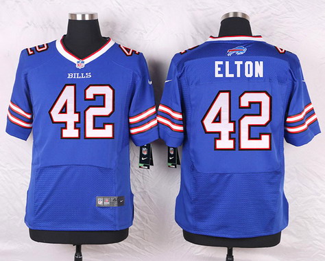 Men's Buffalo Bills #42 Jerome Felton Royal Blue Team Color NFL Nike Elite Stitched Jersey