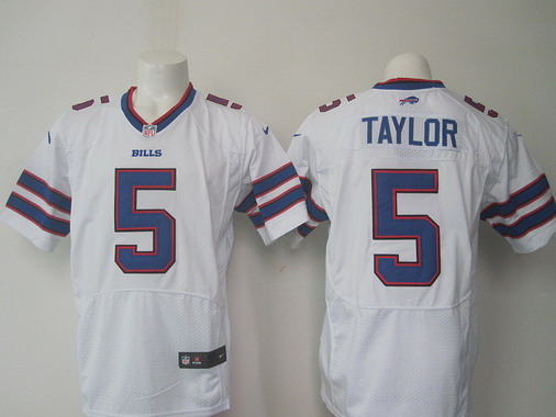 Men's Buffalo Bills #5 Tyrod Taylor White Road NFL Nike Elite Stitched Jersey
