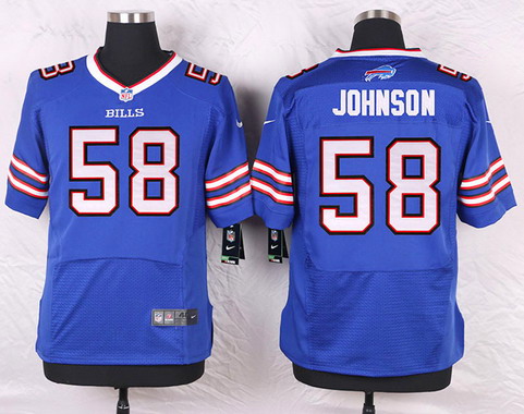 Men's Buffalo Bills #58 Randell Johnson Royal Blue Team Color NFL Nike Elite Stitched Jersey