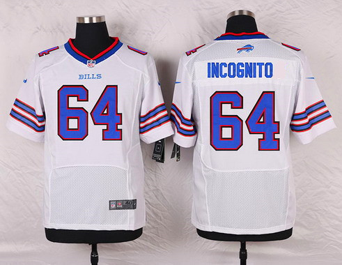 Men's Buffalo Bills #64 Richie Incognito White Road NFL Nike Elite Stitched Jersey