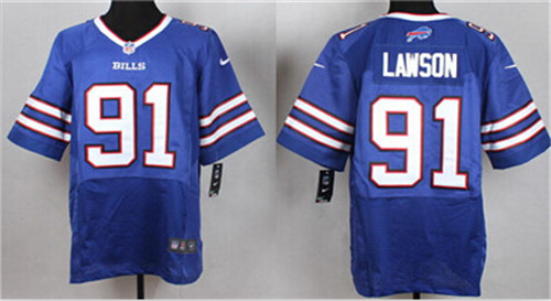 Men's Buffalo Bills #91 Manny Lawson Nike Light Blue Elite Jersey