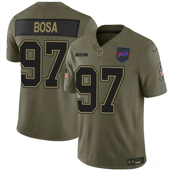 Men's Buffalo Bills #97 Joey Bosa Olive 2025 F.U.S.E. Salute to Service Limited Football Stitched Jersey