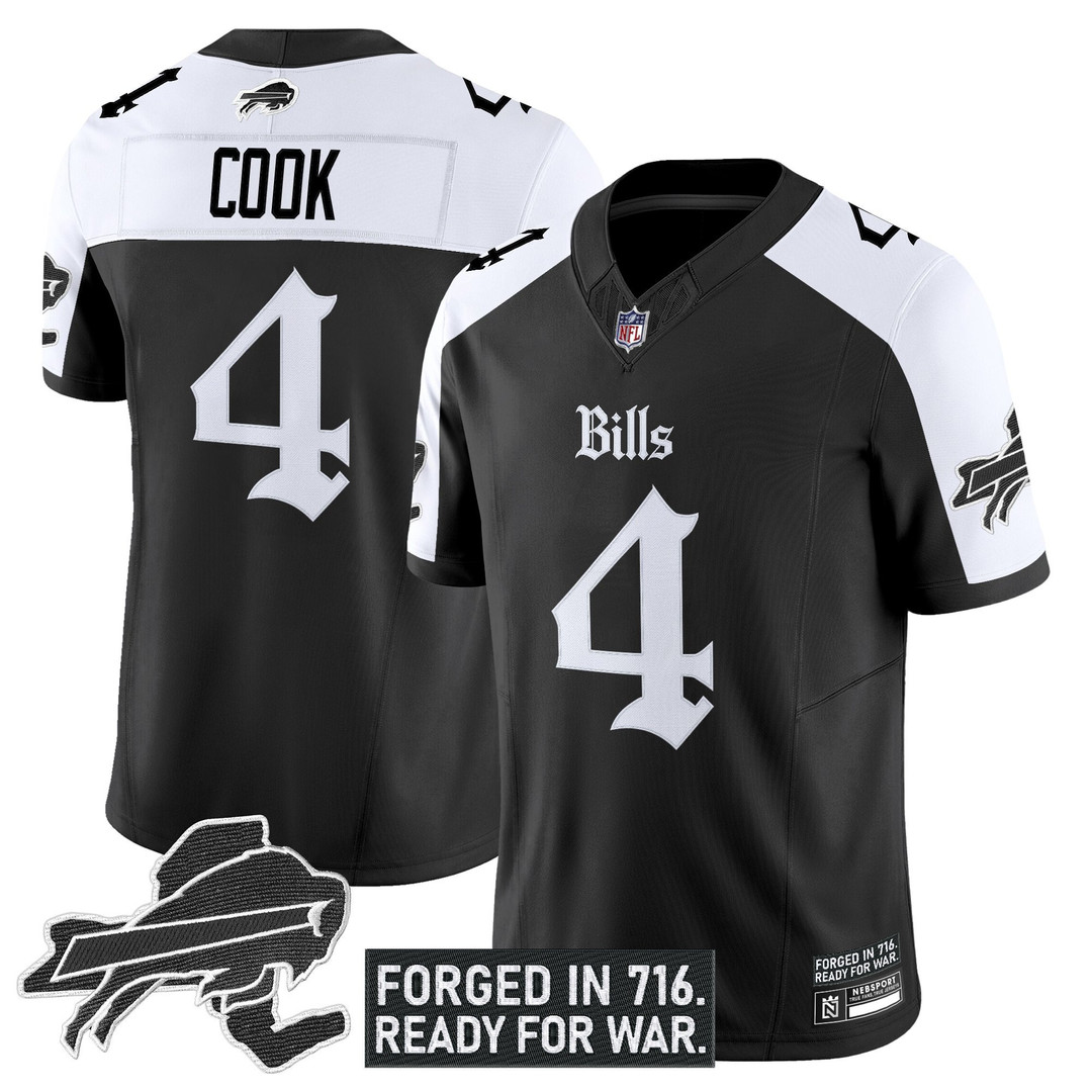 Men's Buffalo Bills 'Gothic Cold Front Edition' Vapor Limited Jersey - All Stitched Alternate James Cook