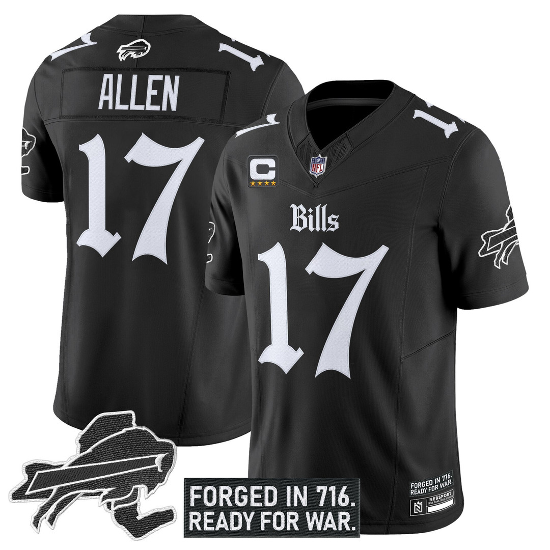 Men's Buffalo Bills 'Gothic Cold Front Edition' Vapor Limited Jersey - All Stitched Black