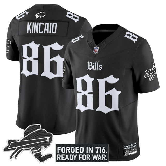 Men's Buffalo Bills 'Gothic Cold Front Edition' Vapor Limited Jersey - All Stitched Black Dalton Kincaid