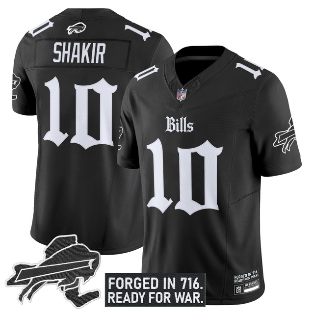 Men's Buffalo Bills 'Gothic Cold Front Edition' Vapor Limited Jersey - All Stitched Black Khalil Shakir