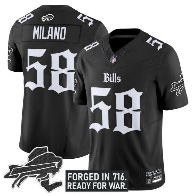 Men's Buffalo Bills 'Gothic Cold Front Edition' Vapor Limited Jersey - All Stitched Black Matt Milano