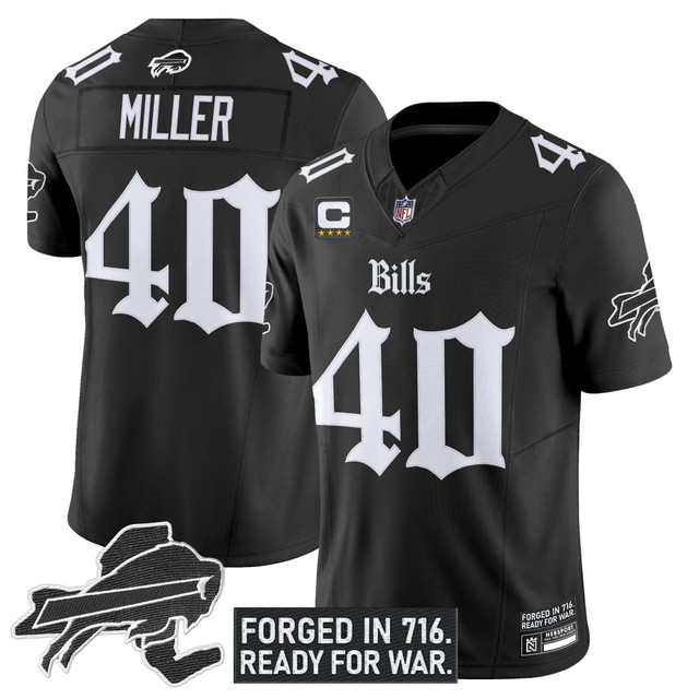 Men's Buffalo Bills 'Gothic Cold Front Edition' Vapor Limited Jersey - All Stitched Black Von Miller