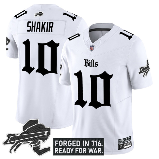 Men's Buffalo Bills 'Gothic Cold Front Edition' Vapor Limited Jersey - All Stitched White Khalil Shakir