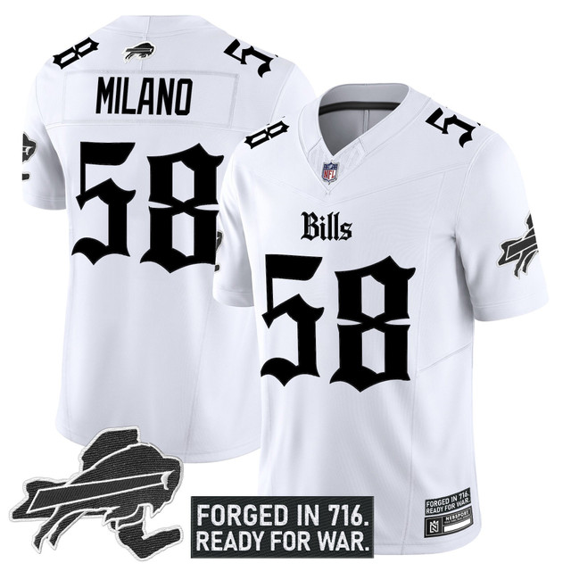 Men's Buffalo Bills 'Gothic Cold Front Edition' Vapor Limited Jersey - All Stitched White Matt Milano