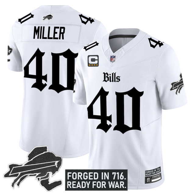 Men's Buffalo Bills 'Gothic Cold Front Edition' Vapor Limited Jersey - All Stitched White Von Miller