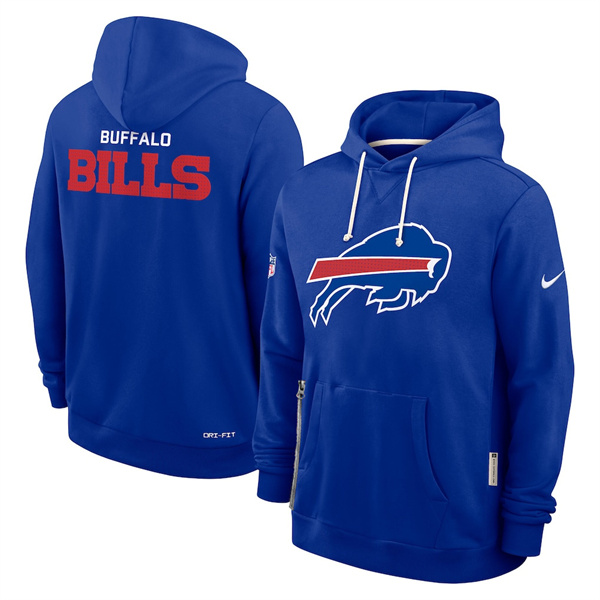 Men's Buffalo Bills Royal Sideline Standard Issue Initial Home Dri-FIT Pullover Hoodie