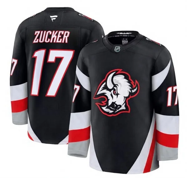 Men's Buffalo Sabres #17 Jason Zucker Fanatics Black Alternate Premium Jersey 