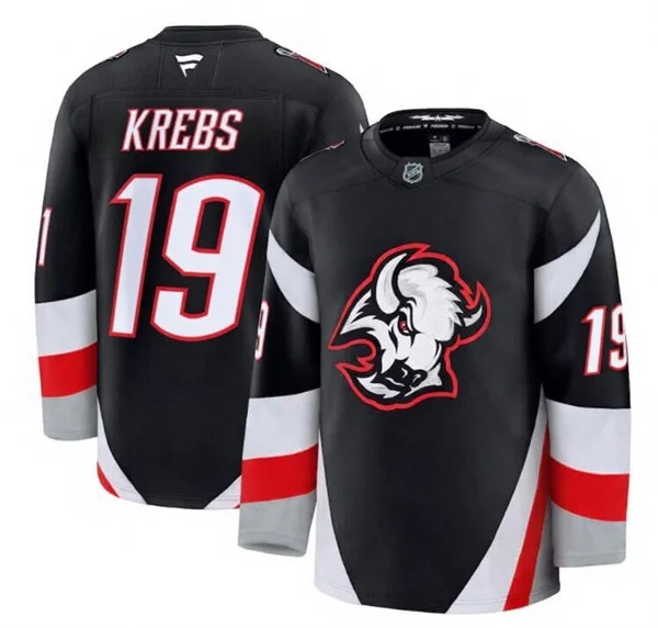 Men's Buffalo Sabres #19 Peyton Krebs Fanatics Black Alternate Premium Jersey 