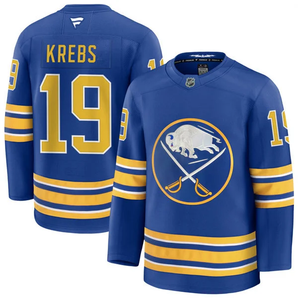 Men's Buffalo Sabres #19 Peyton Krebs Fanatics Royal Home Premium Jersey 