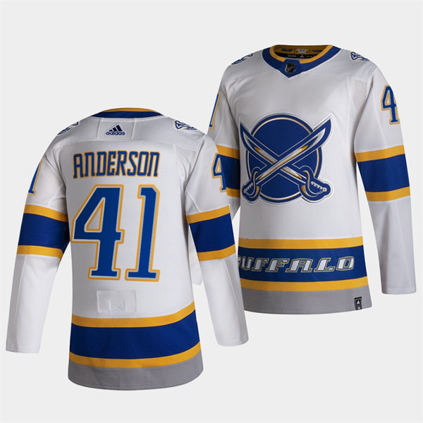 Men's Buffalo Sabres #41 Craig Anderson 2021 Reverse Retro Special Edition Stitched Jersey