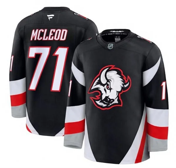 Men's Buffalo Sabres #71 Ryan McLeod Fanatics Black Alternate Premium Jersey 