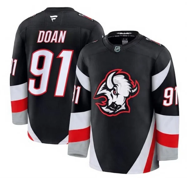 Men's Buffalo Sabres #91 Josh Doan Fanatics Black Alternate Premium Jersey 