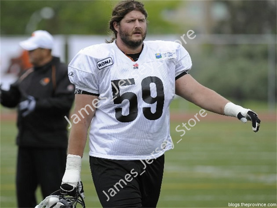 Men's CFL BC Lions Custom Home White Football Jersey