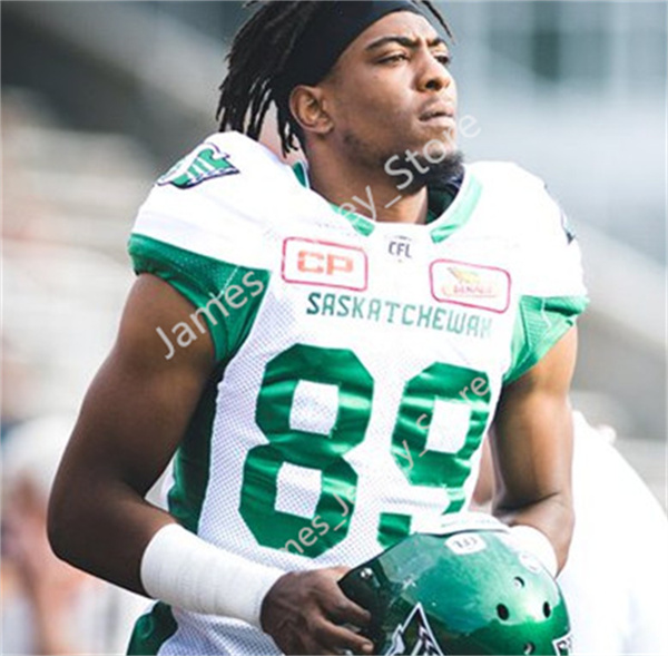 Men's CFL Edmonton Elks Custom White Away Football Jersey