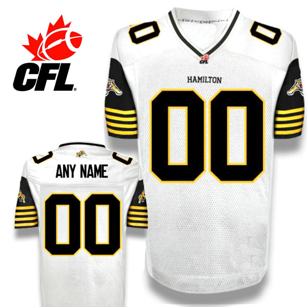Men's CFL Hamilton Tiger-Cats Custom 2019 New Era White Away Football Jersey
