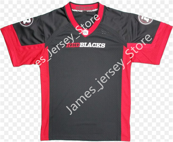 Men's CFL Ottawa Redblacks Custom Black Football Jersey