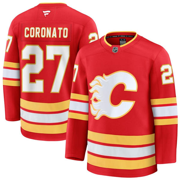 Men's Calgary Flames #27 Matthew Coronato Fanatics Red Home Player Jersey 
