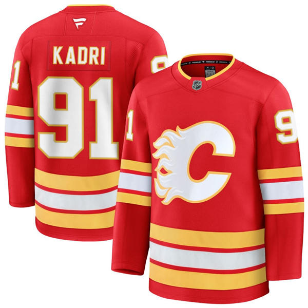 Men's Calgary Flames #91 Nazem Kadri Fanatics Red Home Player Jersey 