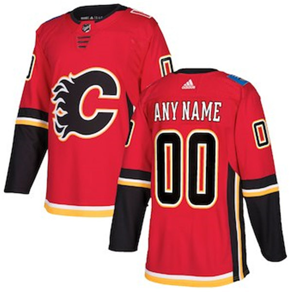 Men's Calgary Flames adidas Red Home Custom Jersey Stitched
