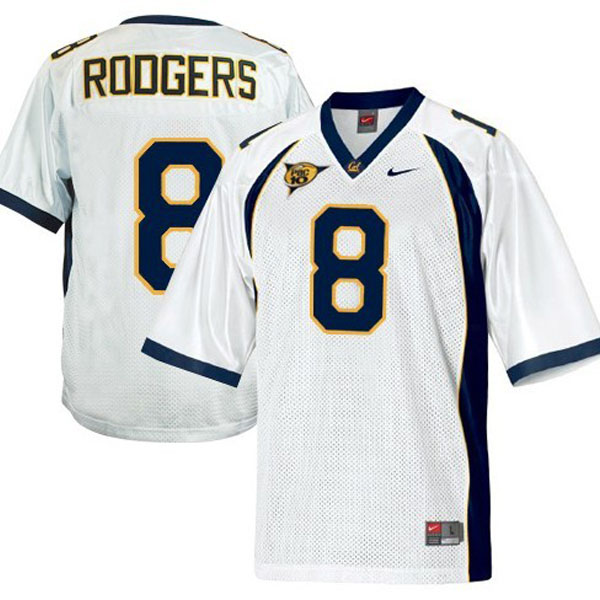 Men's California Golden Bears #8 Aaron Rodgers White Football Jersey