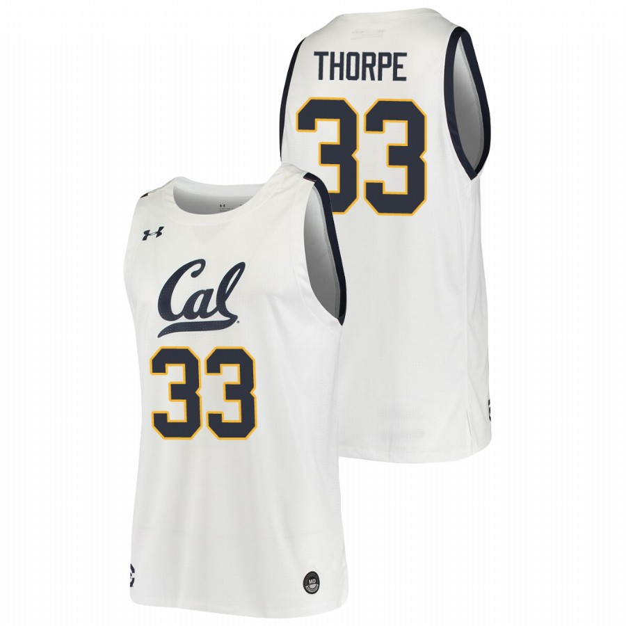 Men's California Golden Bears D.J. Thorpe 2019-20 College Basketball Jersey White
