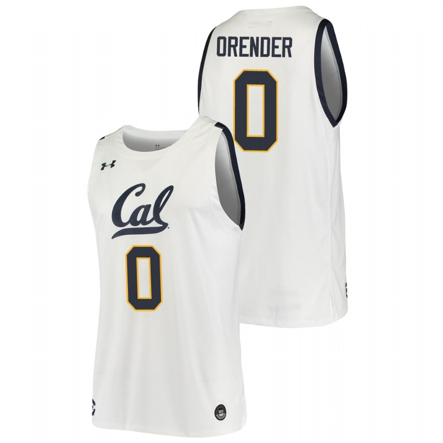 Men's California Golden Bears Jacob Orender 2019-20 College Basketball Jersey White