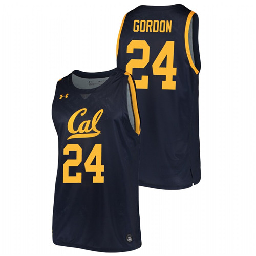 Men's California Golden Bears Jacobi Gordon 2019-20 College Basketball Jersey Navy
