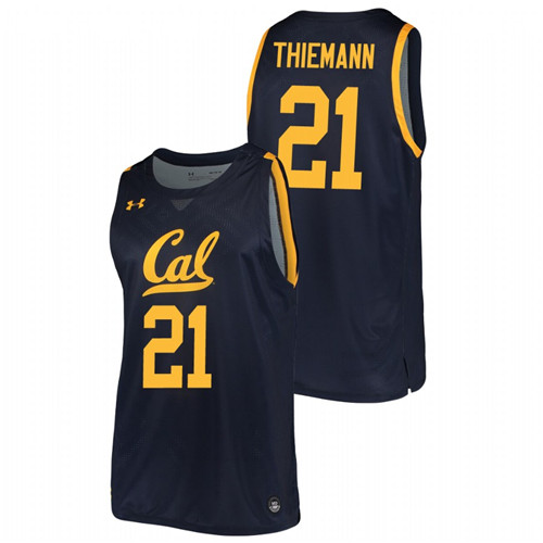 Men's California Golden Bears Lars Thiemann 2019-20 College Basketball Jersey Navy