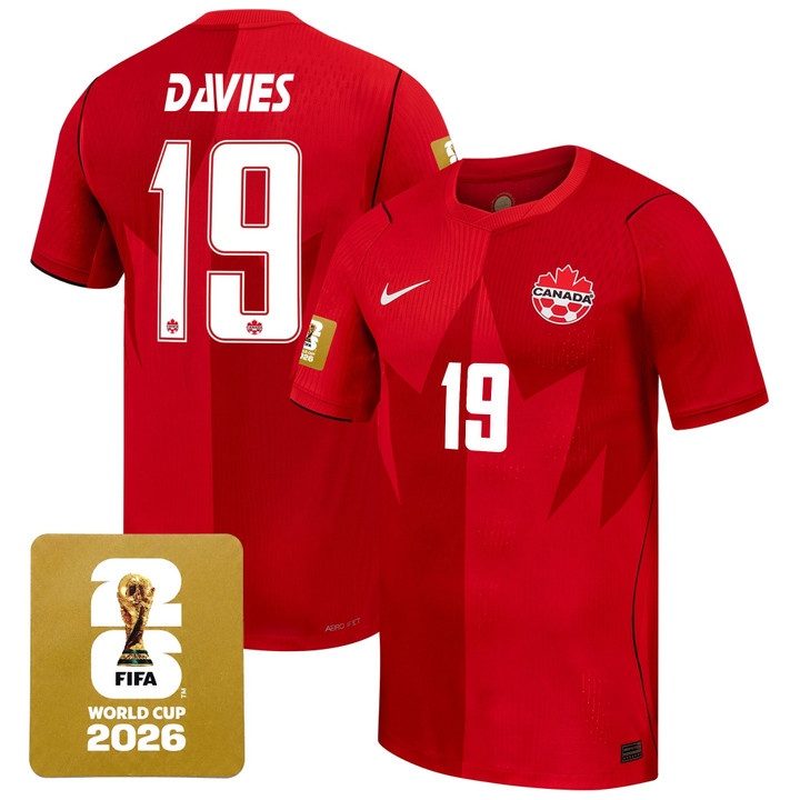 Men's Canada 2026 World Cup National Team Jersey RED #19 ALPHONSO DAVIES