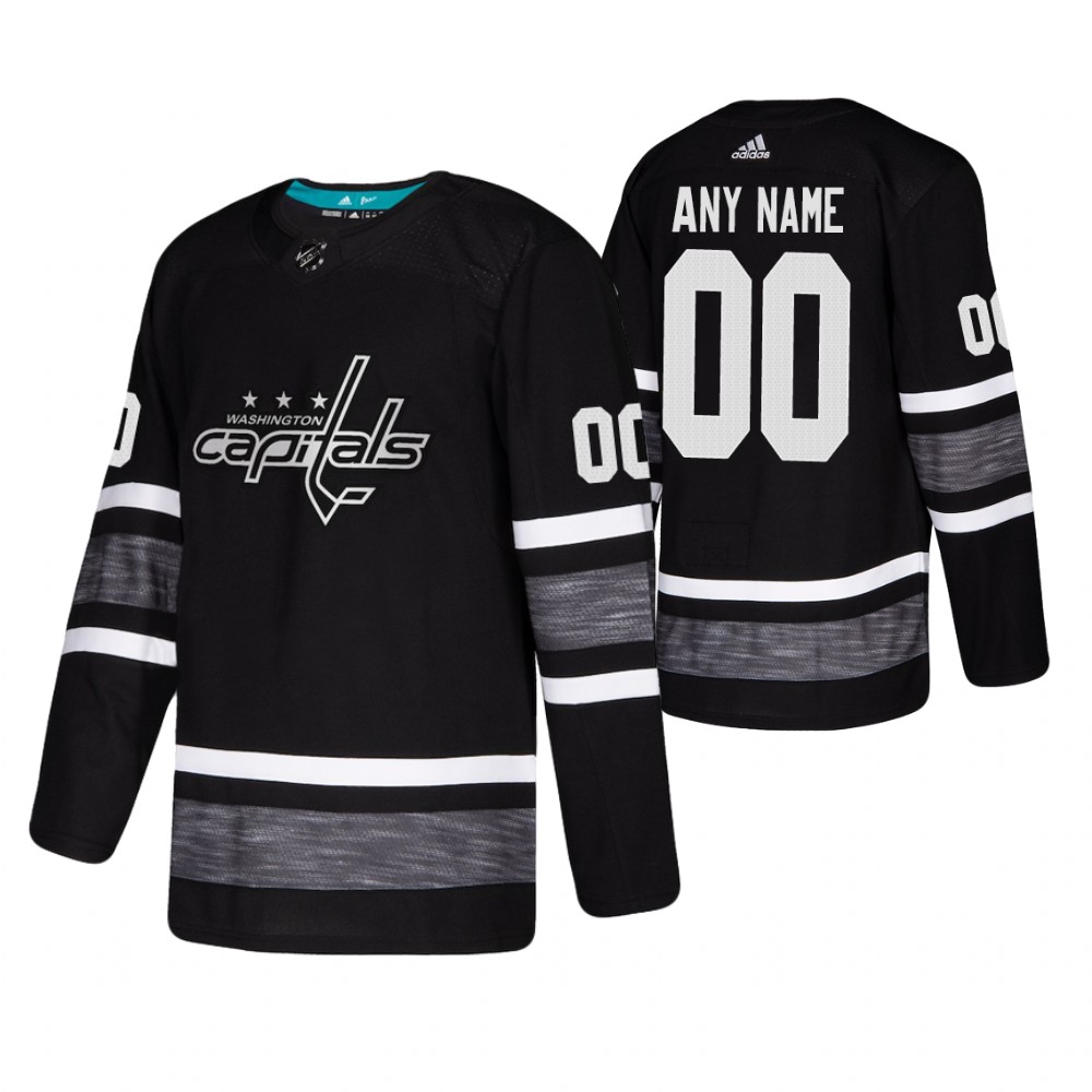 Men's Capitals #00 Custom Black 2019 NHL All-Star Jersey