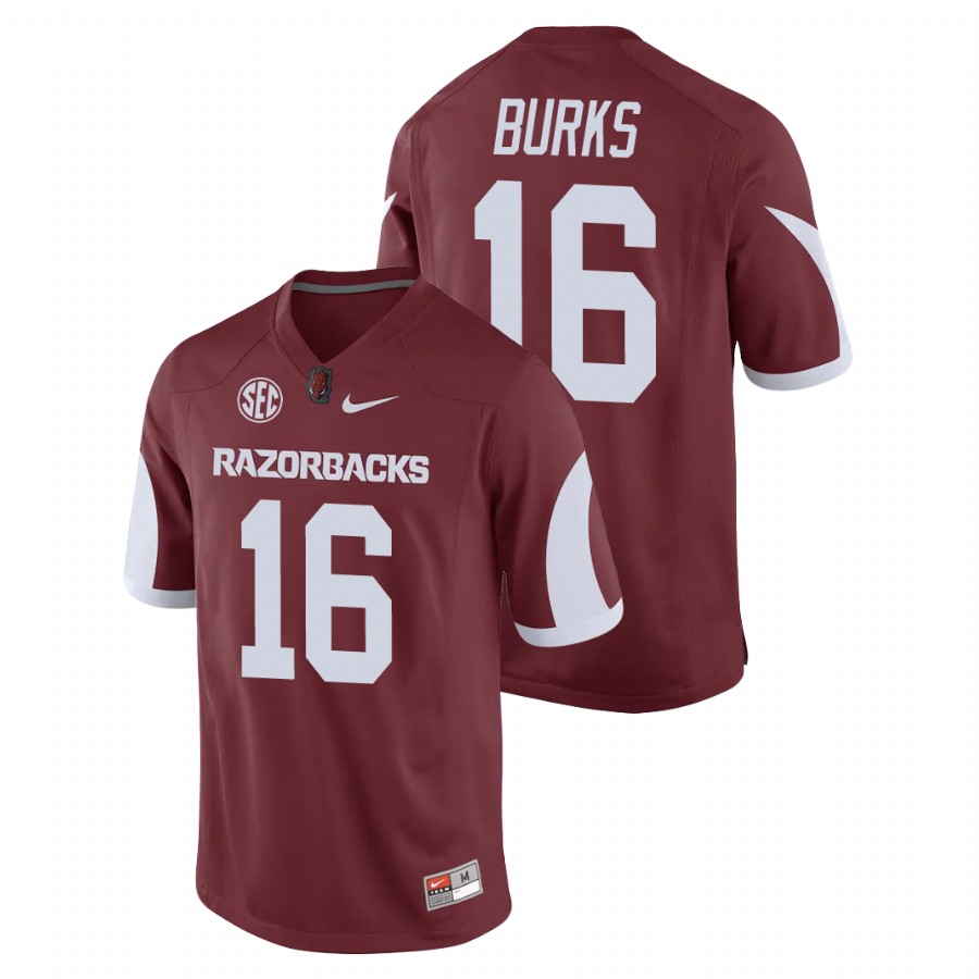 Men's Cardinal Arkansas Razorbacks Treylon Burks Game Replica Football Jersey