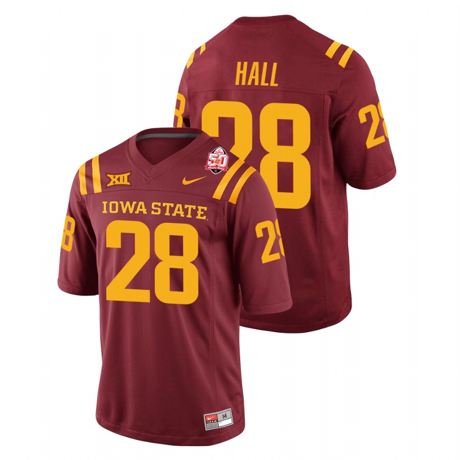 Men's Cardinal Iowa State Cyclones Breece Hall 2021 Fiesta Bowl College Football Jersey