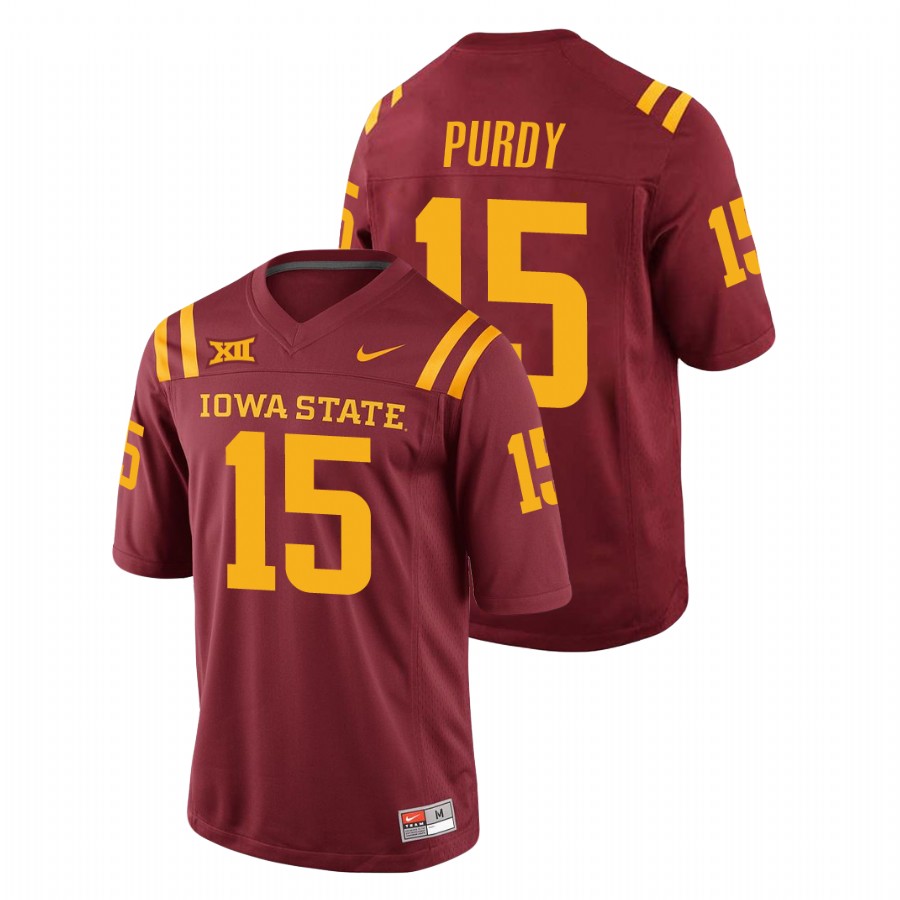 Men's Cardinal Iowa State Cyclones Brock Purdy College Football Replica Jersey