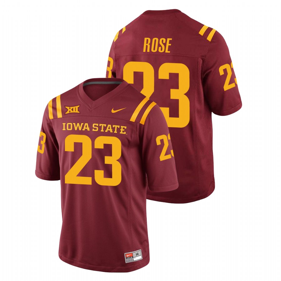 Men's Cardinal Iowa State Cyclones Mike Rose College Football Replica Jersey