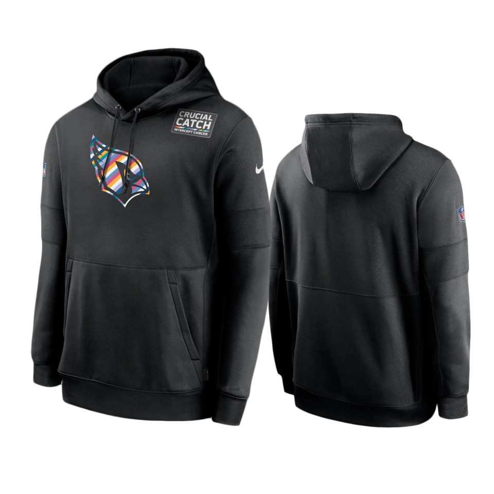 Men's Cardinals Black Crucial Catch Sideline Performance Hoodie